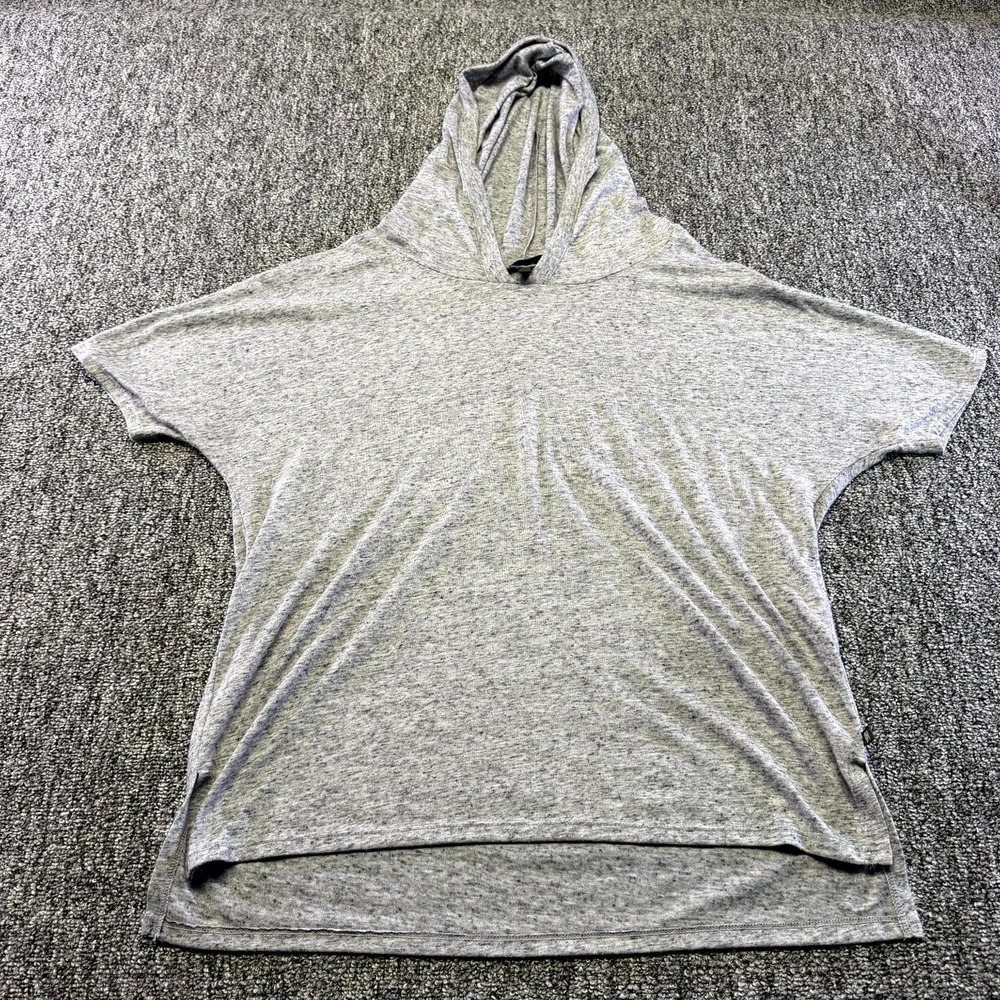 Victoria's Secret Poncho Hoodie Womens Small Heather Gray Short Sleeve Side Slit